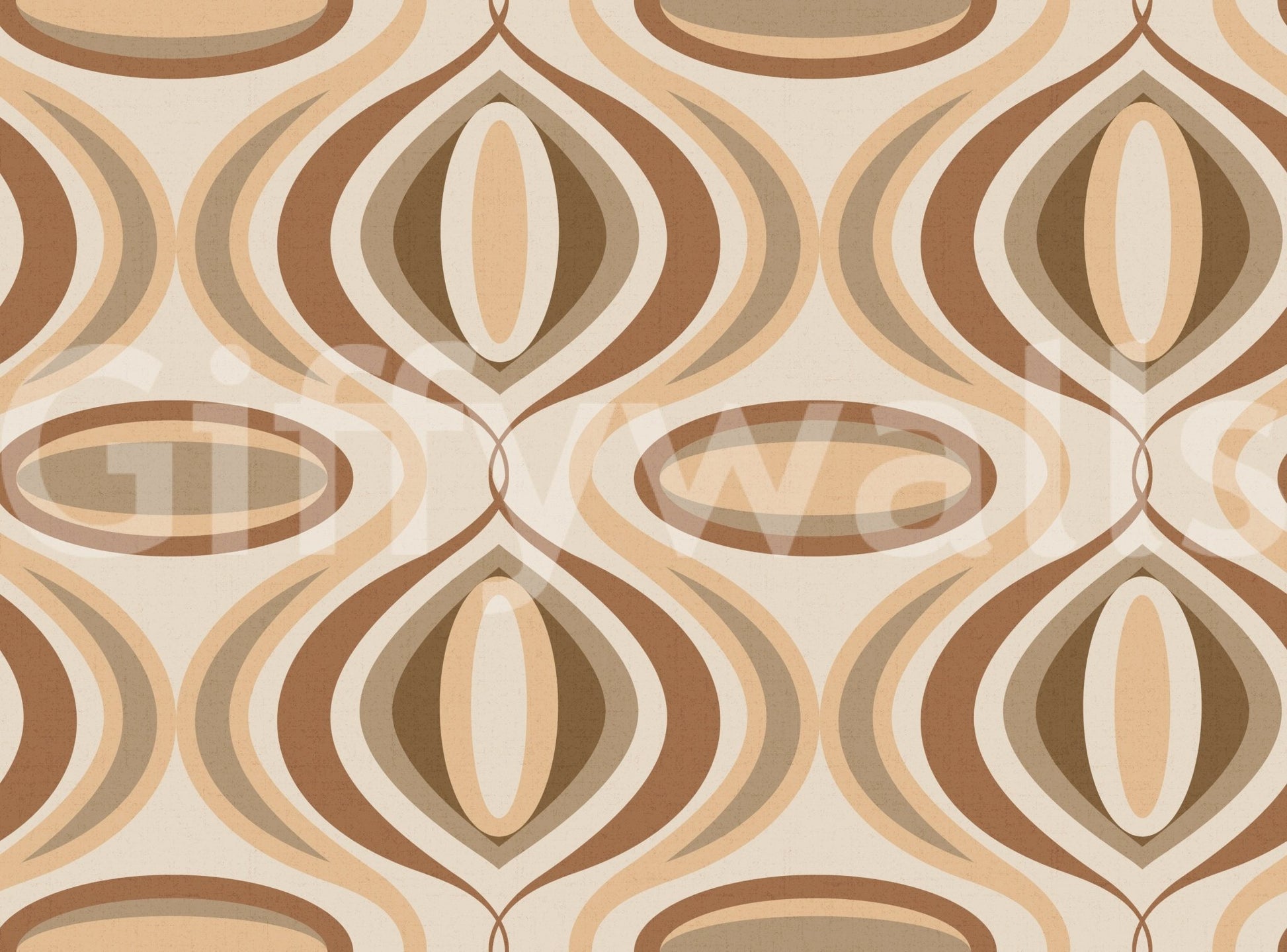 A seamless pattern of brown and cream lines on a wall

