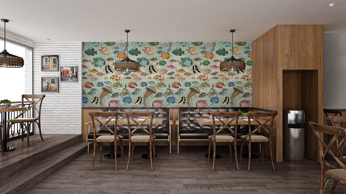 Nature-Inspired Underwater Serenade Wall Mural
