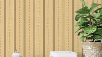 Stylish vertical wooden stripes wallpaper for minimalist spaces.