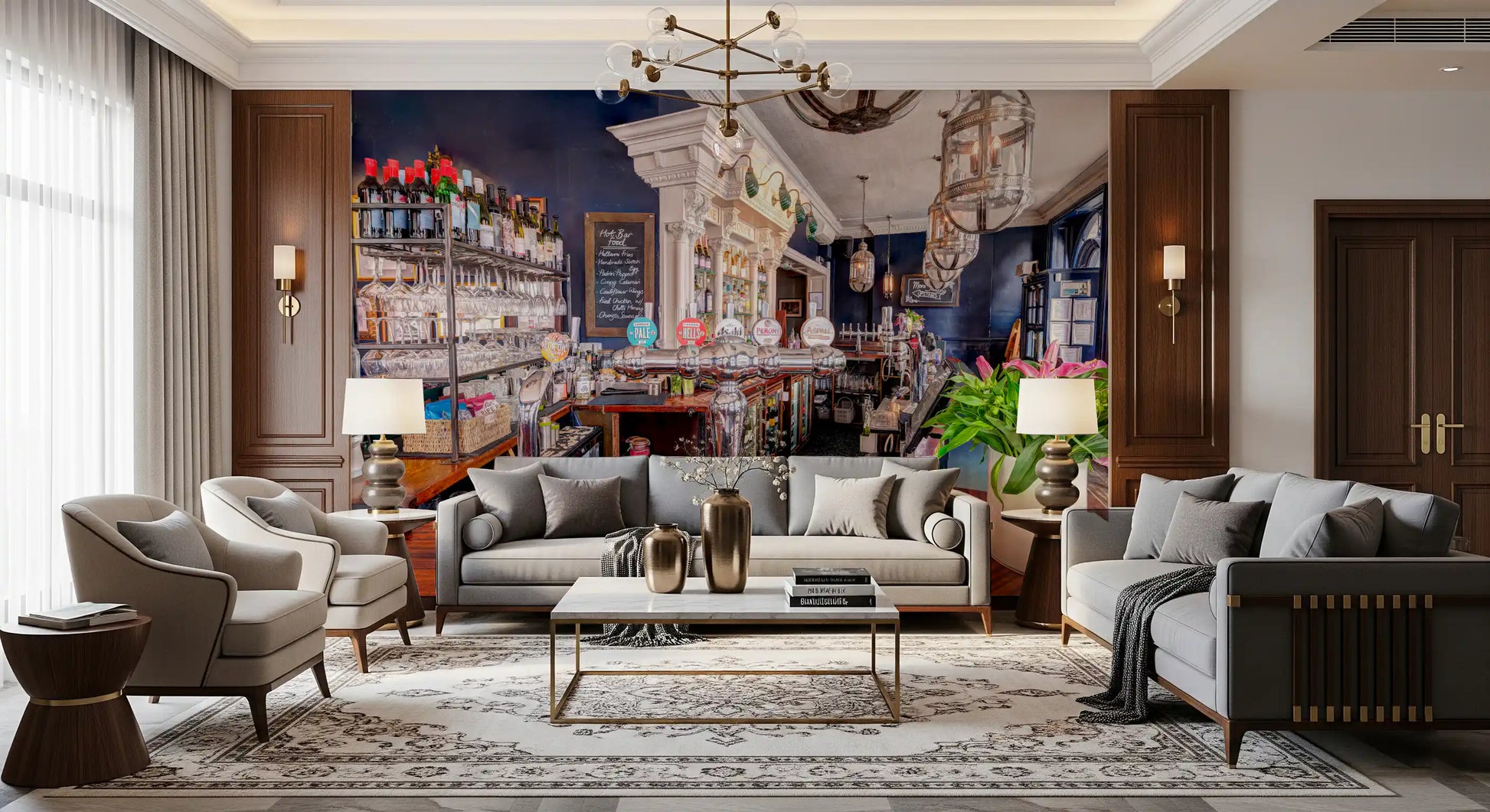 Artisanal Mahogany Home Bar Haven Wall Mural