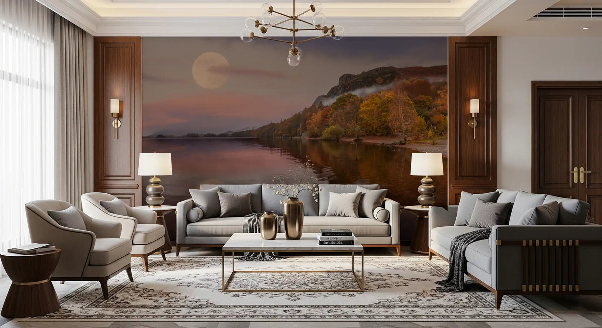 Ethereal Autumn Forest at Twilight Wall Mural