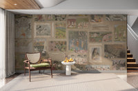 Cultural tales in vintage frame pattern

