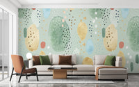 Vibrant green hues in watercolor wallpaper
