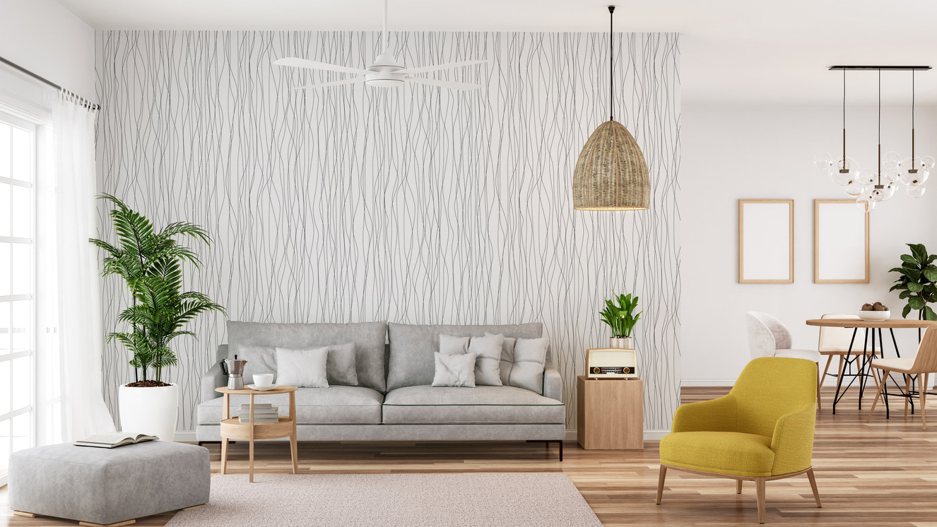 Abstract wallpaper with curved black lines