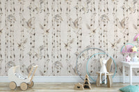 Rustic white birch tree wallpaper scene
