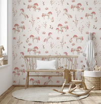 Blush unicorn and flowers nursery design
