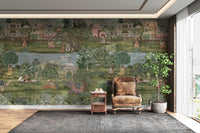 Elegant royal courtyard wall wallpaper

