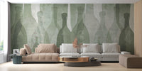 Unique bottle wallpaper mural in fresh color tones
