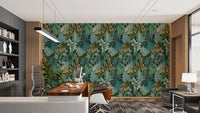 Easy-to-apply nightfall foliage stick-on wallpaper