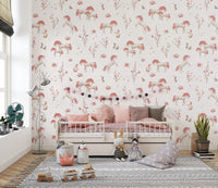 Hand-drawn unicorn floral print wallpaper
