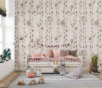 Cozy forest wallpaper with soaring owls
