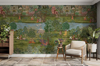 Regal courtyard scene wallpaper art

