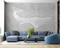 Charming whale wallpaper for kids' bedrooms
