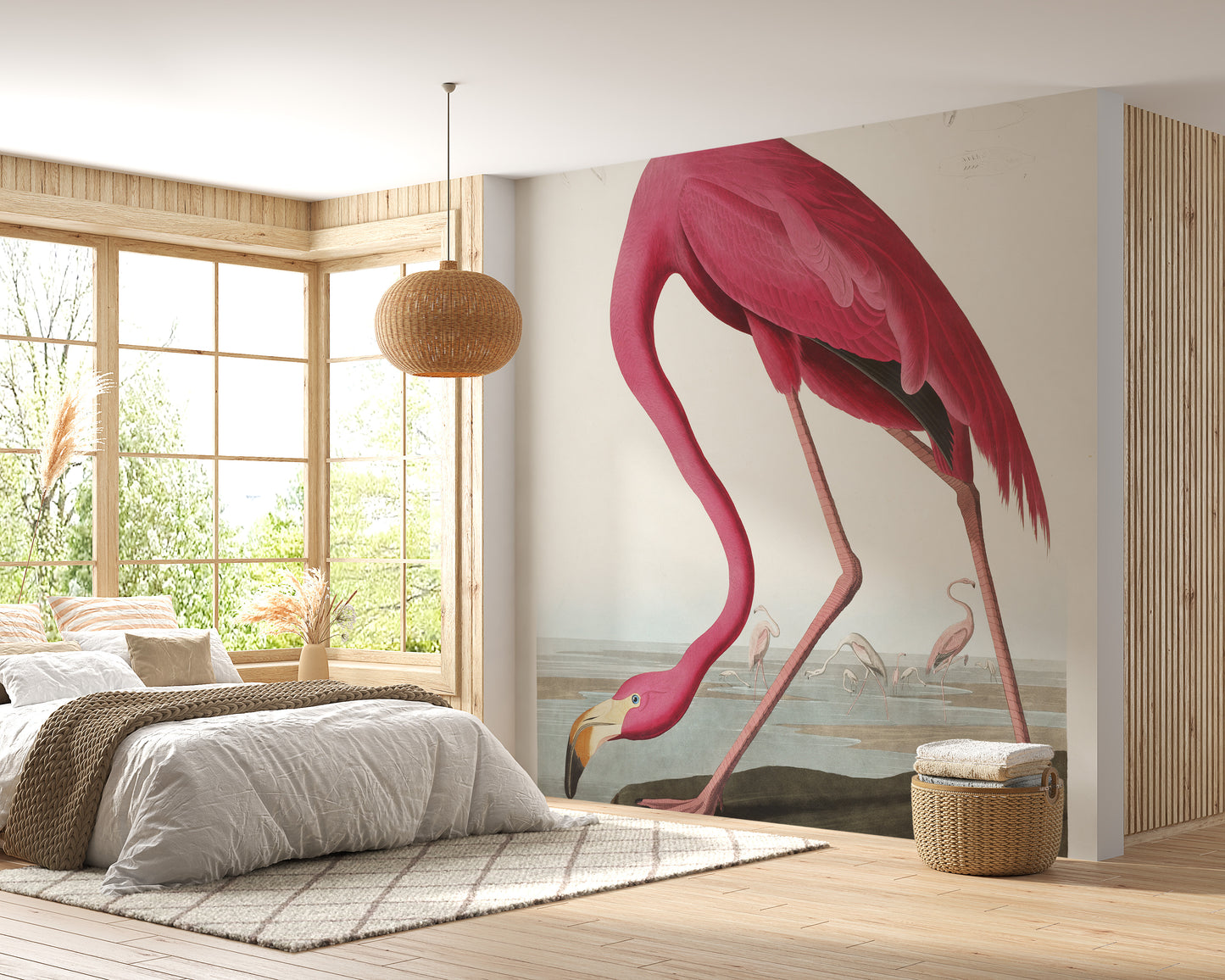 John James Audubon flamingo mural
