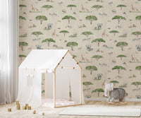 Nature-inspired African savannah wallpaper
