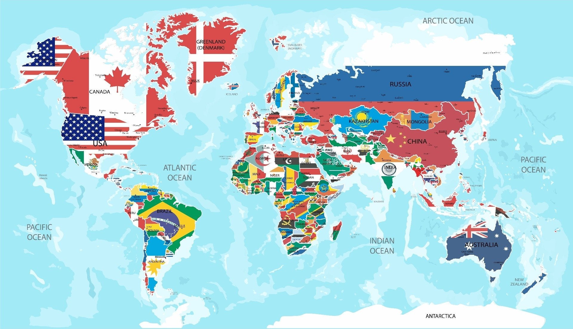 World Flags Wallpaper Mural