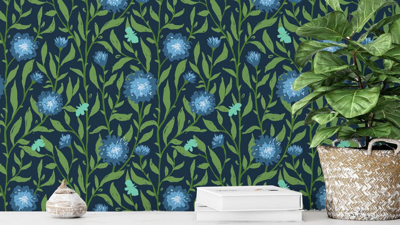 Spring Trellis Dark Green Wallpaper - Giffywalls