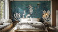 Marine-themed artistic wallpaper print
