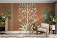 Traditional jharokha with white flower tree

