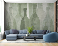 Contemporary fresh tint watercolor bottle wall mural

