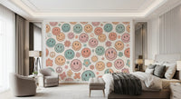 Retro Happy Face Groovy Smiles Wall Mural