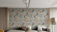 Artistic Woodland Creatures Wallpaper Design
