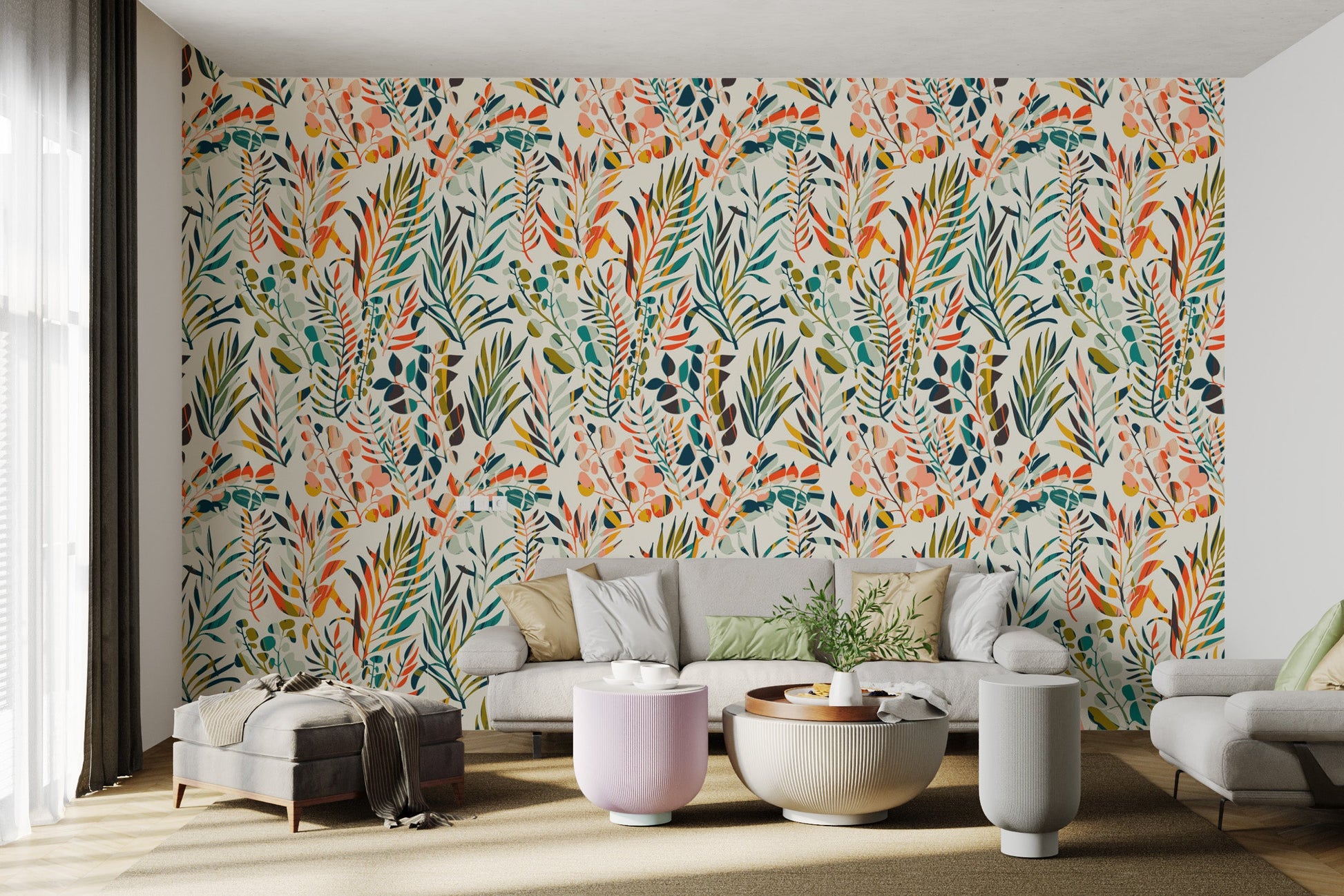 Botanical Fiesta Wallpaper Mural - Giffywalls