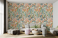 Botanical Fiesta Wallpaper Mural - Giffywalls