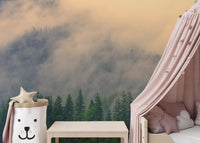 Pine forest wall mural art
