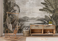 Cense green forest wallpaper mural design
