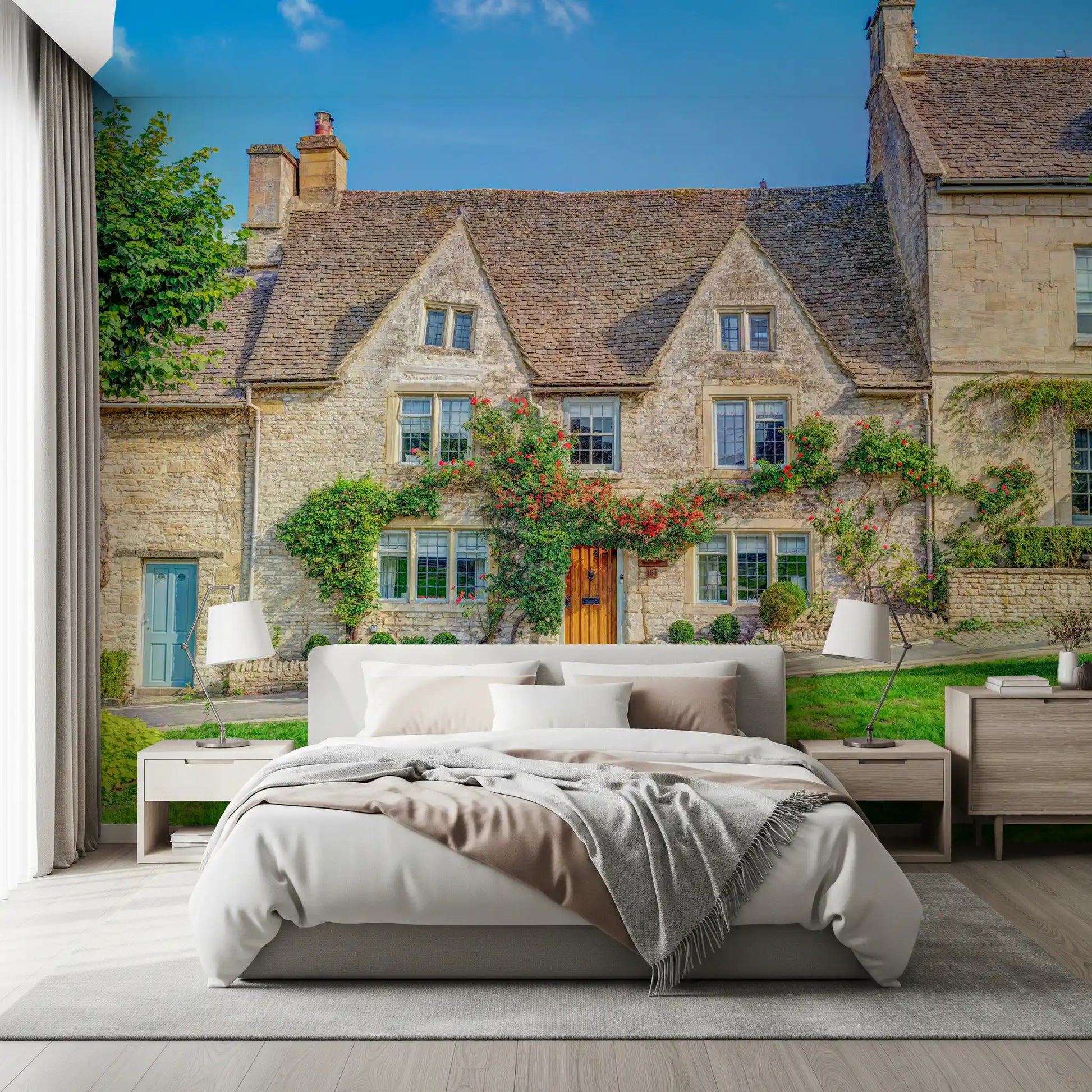 English Countryside Rose Garden Wall Mural