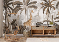 Tropical Jungle Wild Animals Trees Wallpaper Mural - Giffywalls