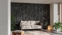 Dramatic boulder beach black wallpaper mural