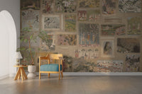 Patchwork of Indian mythic scenes

