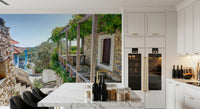 Rustic Pergola Hillside Retreat Wall Mural