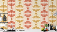 Sophisticated moth stripe mural for unique wall accents.
