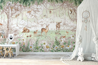 Forest friends in spring season wallpaper for walls - Giffywalls