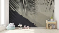 Elegant palm leaf shadow wall mural
