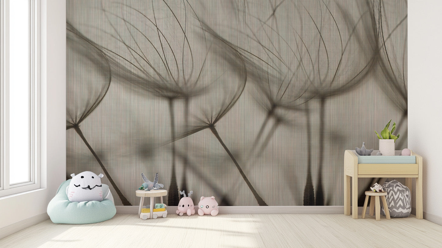 Minimalist botanical pattern wallpaper
