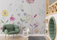 Bloom and Bird Wallpaper Mural - Giffywalls