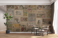 Indian art story collage on warm base

