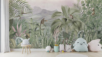 Exotic monkey jungle mural wallpaper
