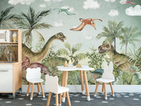 Dino park wall mural for kids
