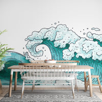 Ocean Waves Abstract Wallpaper Murals - Giffywalls