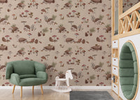 Whimsical hedgehog wallpaper for nursery
