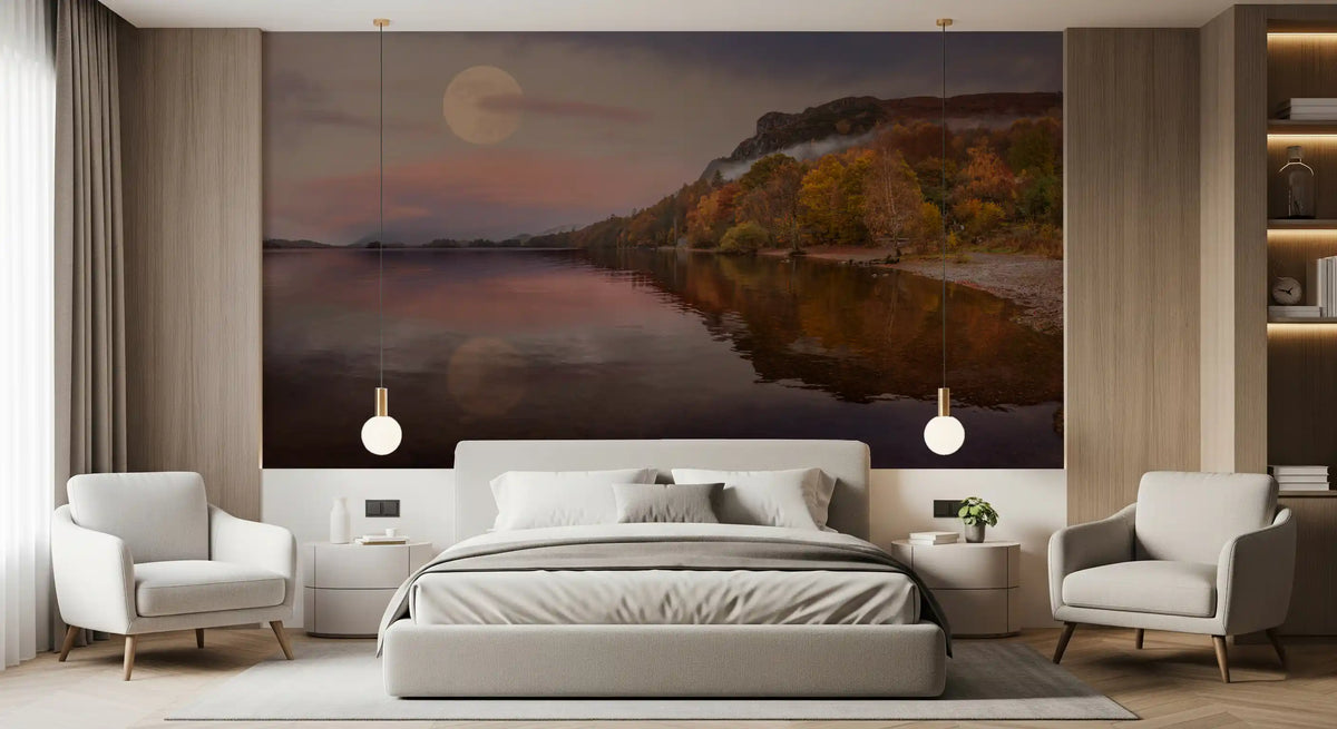 Ethereal Autumn Forest at Twilight Wall Mural