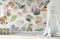 Monkey birds wallpaper for kids
