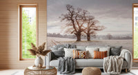 Misty Morning Meadow Wall Mural