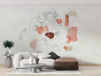 Elegant ethereal watercolor mural for rooms