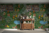 Vibrant Radha Krishna wallpaper art

